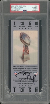 Tom Brady Signed 2002 Super Bowl XXXVI Ticket (PSA/DNA GEM MT 10)